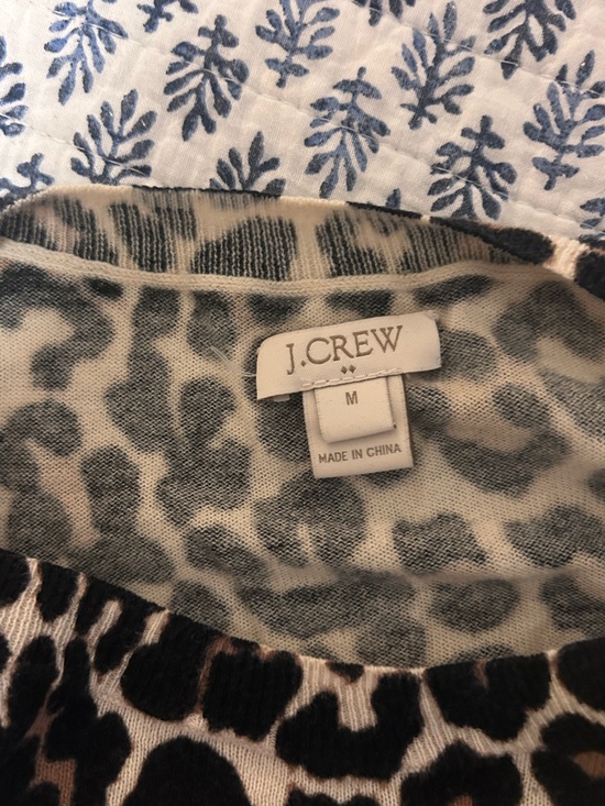 J. Crew Sweaters - J. Crew Cream and Gray Leopard Print Sweater